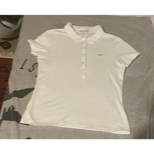 Women’s White Lacoste Short Sleeve Polo Shirt Size 38